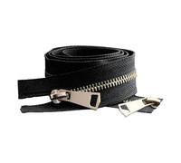 LKXHarleya Cremallera metálica Abierta de 20 cm y Doble cursor para Bolsos, Accesorios de Costura, Negro y Dorado.