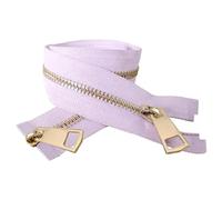 LKXHarleya Cremallera metálica Abierta de 20 cm y Doble cursor para Bolsos, Accesorios de Costura, púrpura y Dorado.