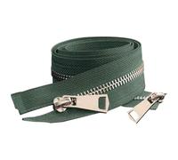 LKXHarleya Cremallera metálica Abierta de 20 cm y Doble cursor para Bolsos, Accesorios de Costura, Verde Militar y Dorado.