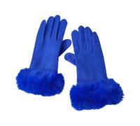 LKXHarleya Guantes cálidos para pantalla táctil, guantes de ante para exteriores de invierno para mujer, azul rey