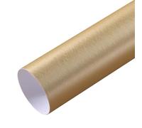 LKXHarleya - Película decorativa autoadhesiva impermeable de acero inoxidable, 40 cm x 1 m, ideal para muebles de metal, puertas de ascensor y refrigeradores, color Bronce dorado - Sarga