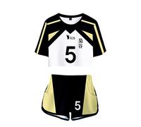 LKY STAR Anime Haikyuu Cosplay Karasuno High School Voleibol Club Camiseta Pantalones Cortos del Verano Chándal De 2 Unidades Trajes