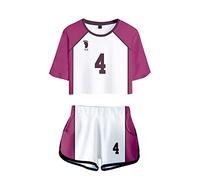 LKY STAR Anime Haikyuu Cosplay Karasuno High School Voleibol Club Camiseta Pantalones Cortos del Verano Chándal De 2 Unidades Trajes