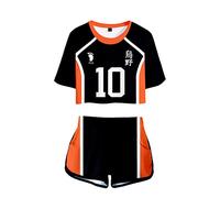 LKY STAR Anime Haikyuu Cosplay Karasuno High School Voleibol Club Camiseta Pantalones Cortos del Verano Chándal De 2 Unidades Trajes