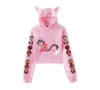 LKY STAR Anime Hazbin Hotel Hoodies con Orejas de Gato Mujer Niña Sexy Sudadera con Capucha Charlie/Vaggie/Angel Dust Sweatshirts