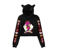 LKY STAR Anime Hazbin Hotel Hoodies con Orejas de Gato Mujer Niña Sexy Sudadera con Capucha Charlie/Vaggie/Angel Dust Sweatshirts