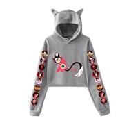 LKY STAR Anime Hazbin Hotel Hoodies con Orejas de Gato Mujer Niña Sexy Sudadera con Capucha Charlie/Vaggie/Angel Dust Sweatshirts