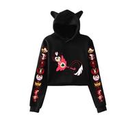 LKY STAR Anime Hazbin Hotel Hoodies con Orejas de Gato Mujer Niña Sexy Sudadera con Capucha Charlie/Vaggie/Angel Dust Sweatshirts