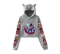 LKY STAR Anime Hazbin Hotel Hoodies con Orejas de Gato Mujer Niña Sexy Sudadera con Capucha Charlie/Vaggie/Angel Dust Sweatshirts
