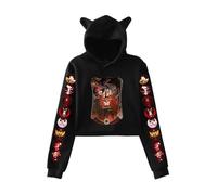 LKY STAR Anime Hazbin Hotel Hoodies con Orejas de Gato Mujer Niña Sexy Sudadera con Capucha Charlie/Vaggie/Angel Dust Sweatshirts