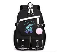 LKY STAR Anime Hazbin Hotel Mochila con Colgante de Felpa Niño Niña Escolares para el Campus Universitario Viajes Ocio Trabajo Backpack