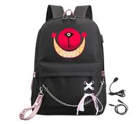 LKY STAR Anime Hazbin Hotel para Mochilas Estudiantes,Niñas Backpack Escolar para Alumnos de Primaria,22L,Oxford Impermeable Unisex con USB College Pack