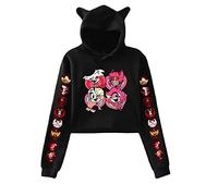LKY STAR Anime Hazbin Hotel Sudadera con Capucha Estampada de Manga Larga con Orejas de Gato Mujer Niña Hoody Cosplay Sweatshirt