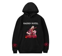 LKY STAR Anime Hazbin Hotel Sudaderas con Capucha Casual Top Cosplay Sweatshirt para Hombres Mujeres Hoody XXS-4XL