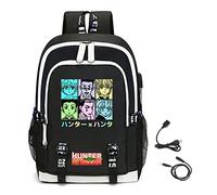 LKY STAR Anime Hisoka Mochilas Tipo Casual Hombre Mujer Hunter X Hunter Backpack on Puerto de Carga USB y Conector para Auriculares