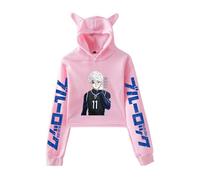 LKY STAR Blue Lock Sudadera Anime con Capucha de Orejas de Gato,Estampada de Manga Larga con Orejas de Gato Mujer Niña Hoody Cosplay Sweatshirt