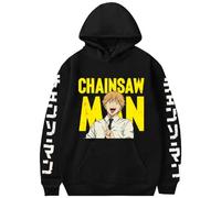 LKY STAR Chainsaw Man Merch Sudaderas con Capucha Impresión Sweatshirt Langarm para Niños Niñas Anime Pochita Denji Cosplay Hoodie