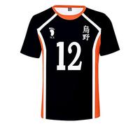 LKY STAR Haikyuu!! Anime Japónes de Cosplay Karasuno High School Volleyball Club Camiseta para Hombre Mujer, 3D Impresión T-Shirts de Haikyuu