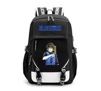LKY STAR Mochila Escolar Anime Blue Lock, Diseño Negro y Blanco, Impermeable, Estilo Casual