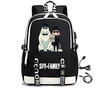 LKY STAR Spy x Family Mochilas Tipo Casual Hombre Mujer Anya Loid Yor Forger Backpack on Puerto de Carga USB y Conector para Auriculares