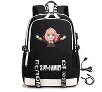 LKY STAR Spy x Family Mochilas Tipo Casual Hombre Mujer Anya Loid Yor Forger Backpack on Puerto de Carga USB y Conector para Auriculares