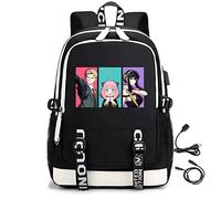 LKY STAR Spy x Family Mochilas Tipo Casual Hombre Mujer Anya Loid Yor Forger Backpack on Puerto de Carga USB y Conector para Auriculares