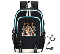 LKY STAR Unisex Haikyuu!! Merch Mochila Shoyo Hinata Kageyama Tobio Casual Daypacks Karasuno Personalidad Bolsos Escolares con Puerto de Carga USB