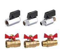 LKYAQJKGQ Válvula de Bola de latón for compresor de Aire, válvula de Cierre de Agua, gasóleo, 1/8", 1/4", 3/8" y 1/2", Rosca Macho a Hembra (5/20/100 Unidades)(45665,20 PCS)