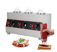 LKYLGYU Dispensador eléctrico de Salsas, Calentador de encimera de Acero Inoxidable para Salsa de Chocolate Caliente, Queso, kétchup y Chocolate con Botella exprimible.