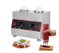 LKYLGYU Dispensador eléctrico de Salsas, Calentador de encimera de Acero Inoxidable para Salsa de Chocolate Caliente, Queso, kétchup y Chocolate con Botella dosificadora.