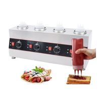 LKYLGYU Dispensador eléctrico de Salsas, Calentador de mostrador de Acero Inoxidable para Salsa de Chocolate Caliente, Queso, kétchup, Chocolate, Uso Comercial con Botella dosificadora.