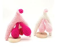 LKYLVEE 2 Pzas Modelo de Erección Clitoriana Modelo de Clítoris Erección y Útero para Estudio en Clase de Ciencias,Rojo,11cm