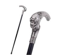 LKYLVEE Bastón decorativo para caminar - Bastones de calavera para hombres - todo metal para caminar gótico vintage elegante bastones de caballero 36.6 pulgadas de largo