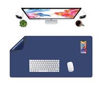 LL-COEUR Dos Cara Cuero Alfombrilla de Ratón Impermeable Escritorio Pad Oficina Desk Mat (900 x 450 x 2 mm, Azul Oscuro)