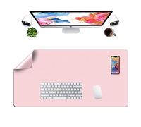 LL-COEUR Dos Cara Cuero Alfombrilla de Ratón Impermeable Escritorio Pad Oficina Desk Mat (900 x 450 x 2 mm, Rosa)