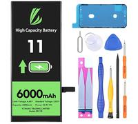 LL TRADER - Batería para iPhone 11, 6000 mAh, polímero de litio de alta capacidad con herramientas de reparación 2025B
