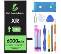 LL TRADER - Batería para iPhone XR, 6000mAh de polímero de litio de alta capacidad con herramientas de reparación 2026