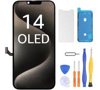 LL TRADER Pantalla OLED para iPhone 14 de 6,1 pulgadas, pantalla táctil FHD, digitalizador con tecnología 3D Touch, marco de montaje y kits de reparación