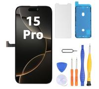 LL TRADER Pantalla para 15 Pro LCD de 6,1 pulgadas, pantalla táctil FHD, pantalla táctil 3D táctil, marco de montaje y kits de reparación 20252