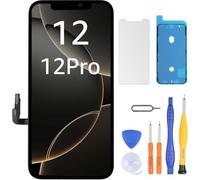 LL TRADER Pantalla para iPhone 12/iPhone 12 Pro LCD de 6,1 pulgadas, pantalla de repuesto FHD, pantalla táctil 3D, digitalizador táctil, marco de montaje y kits de reparación 20252