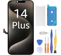 LL TRADER Pantalla para iPhone 14 Plus LCD de 6,7 pulgadas, pantalla táctil FHD, digitalizador 3D, marco de montaje y kits de reparación (modelos A2632, A2885, A2886, A2887, A2888)