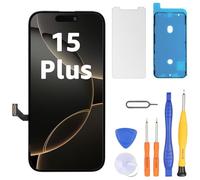 LL TRADER Pantalla para iPhone 15 Plus LCD de 6,7 pulgadas, pantalla de repuesto FHD, pantalla táctil 3D, digitalizador táctil, marco de montaje y kits de reparación 20252