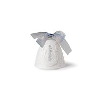 LLADRÓ Campana de Navidad Año 2025 Azul. Adorno Decorativo en Porcelana Mate con Detalles Azules. Campana Navideña de Porcelana.
