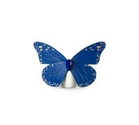 LLADRÓ Figura Mariposa. Lustre Oro Y Azul. Figura Mariposa de Porcelana.