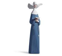 LLADRÓ Figura Monjita Leyendo. Figura Monja de Porcelana.