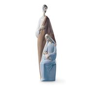 LLADRÓ Figura Nacimiento Grande de Porcelana Brillo. Figura Navideña del Belén de la Sagrada Familia de Porcelana.