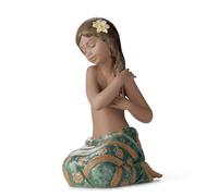 LLADRÓ Figura Niña Brisa del Pacífico. Figura Hawaiana de Porcelana.