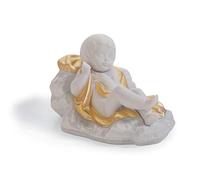LLADRÓ Figura Niño Jesús En Belén. Lustre Oro. Figura Niño Jesus (Belén) de Porcelana.