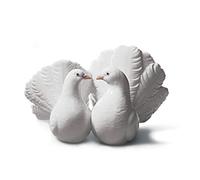 LLADRÓ Figura Pareja De Palomas. Figura Palomas de Porcelana.