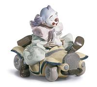 LLADRÓ Figura Payaso Autos Locos. Figura Payaso de Porcelana.